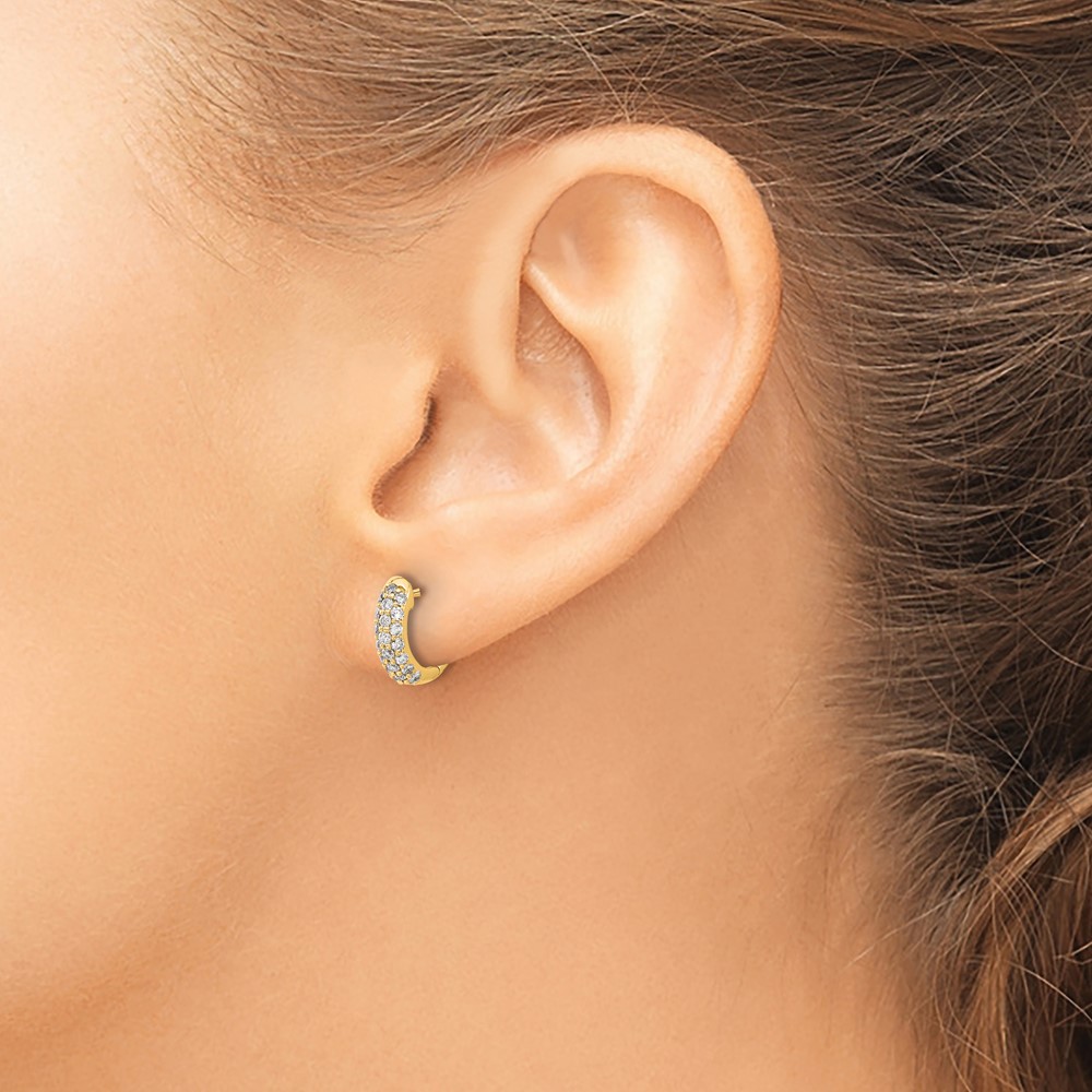 10k Diamond Hinged Hoop Earrings (EM5386-050-1YA)
