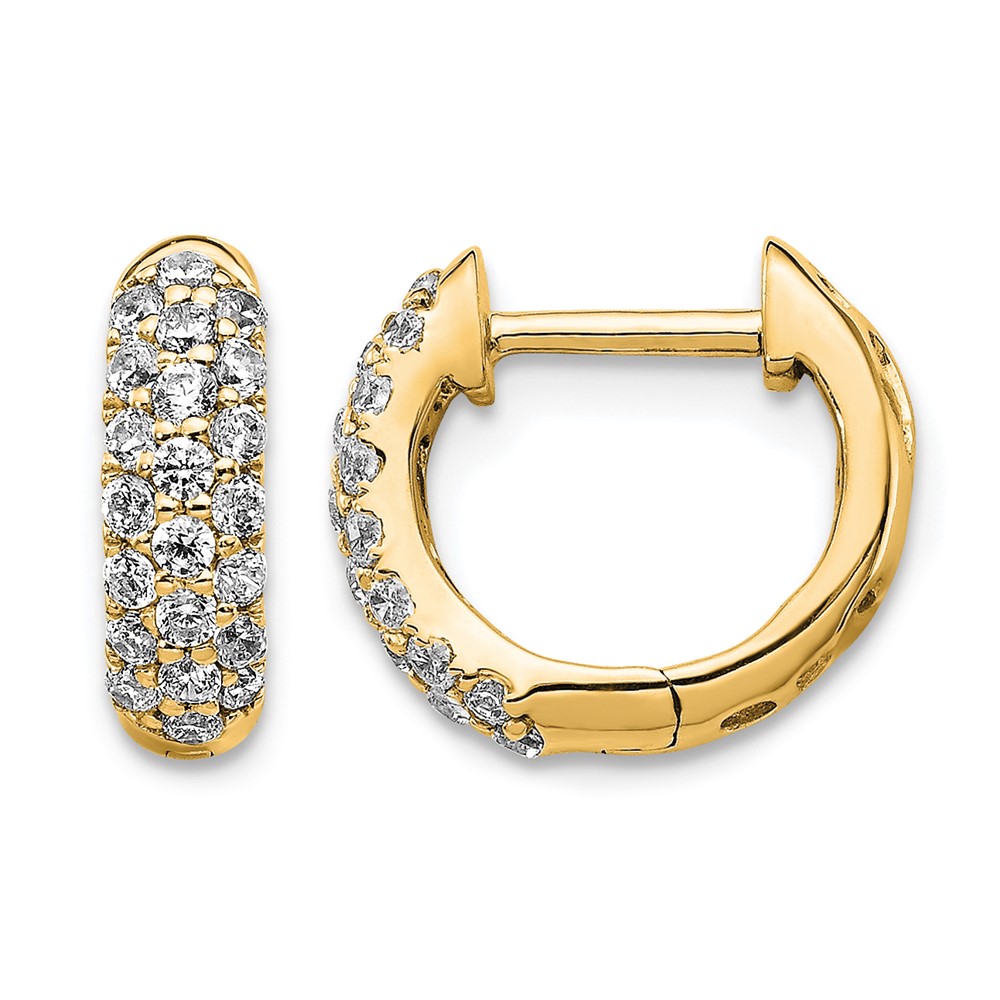 14k Diamond Hinged Hoop Earrings (EM5386-050-YA)