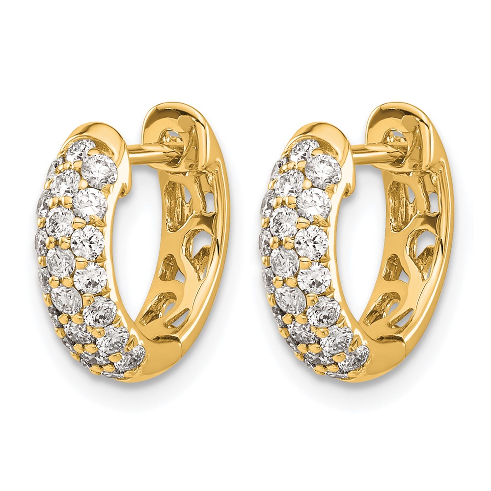 14k Yellow Gold Diamond Hinged Hoop Earrings (EM5386-062-YA)