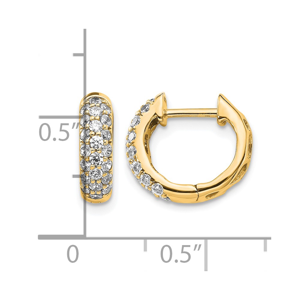 14k Yellow Gold Diamond Hinged Hoop Earrings (EM5386-062-YA)