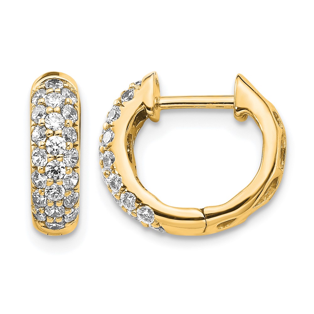 14k Yellow Gold Diamond Hinged Hoop Earrings (EM5386-062-YA)