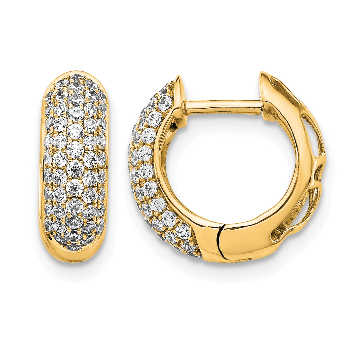 10k Diamond Hinged Hoop Earrings (EM5390-075-1YA)
