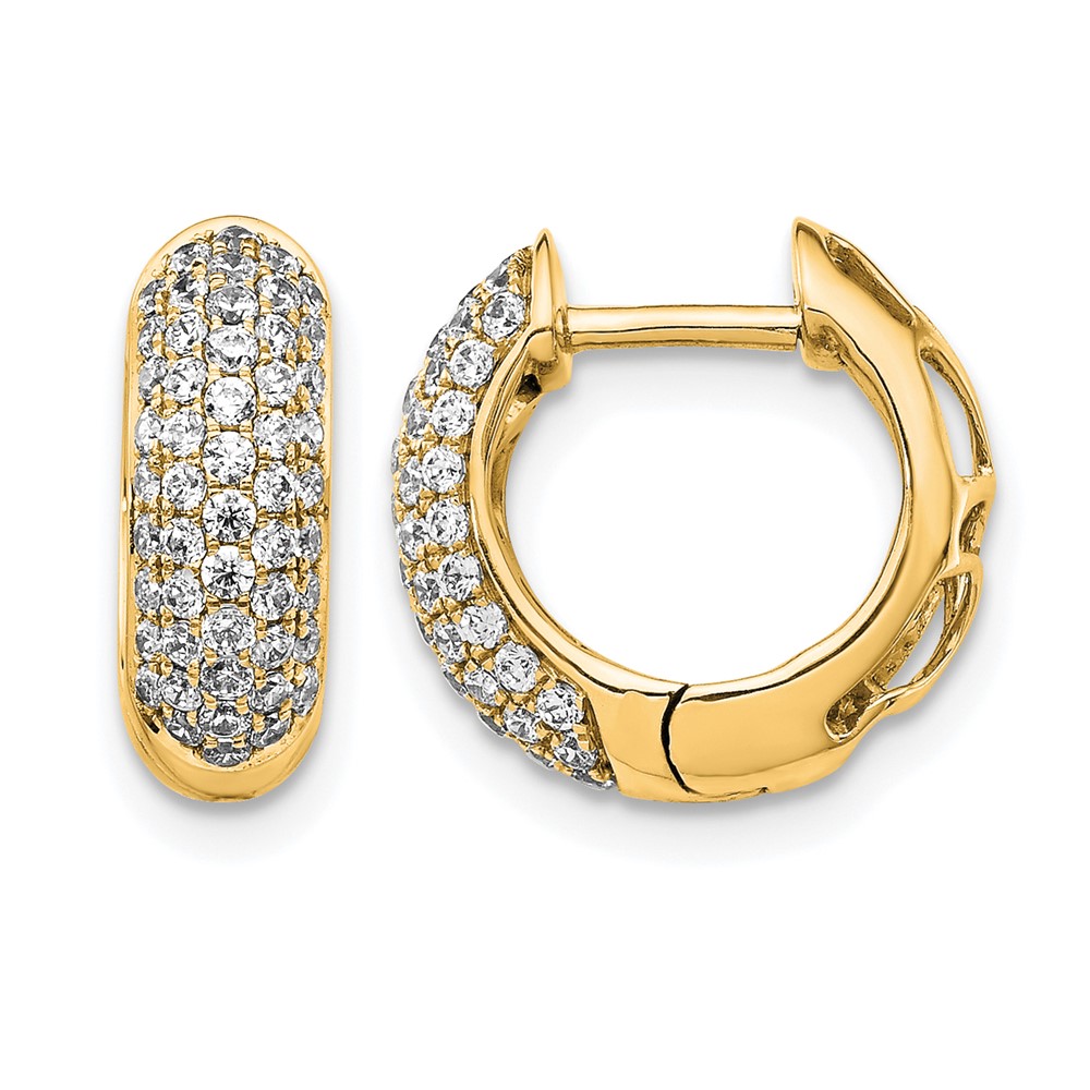 10k Diamond Hinged Hoop Earrings (EM5390-075-1YA)