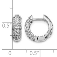 14K White Gold 0.75 Carat Lab Grown Diamond VS SI+ G+ Complete Hinged Hoop Earrings view 4