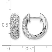 14K White Gold 1.20 Carat Lab Grown Diamond VS SI+ G+ Complete Hinged Hoop Earrings view 4