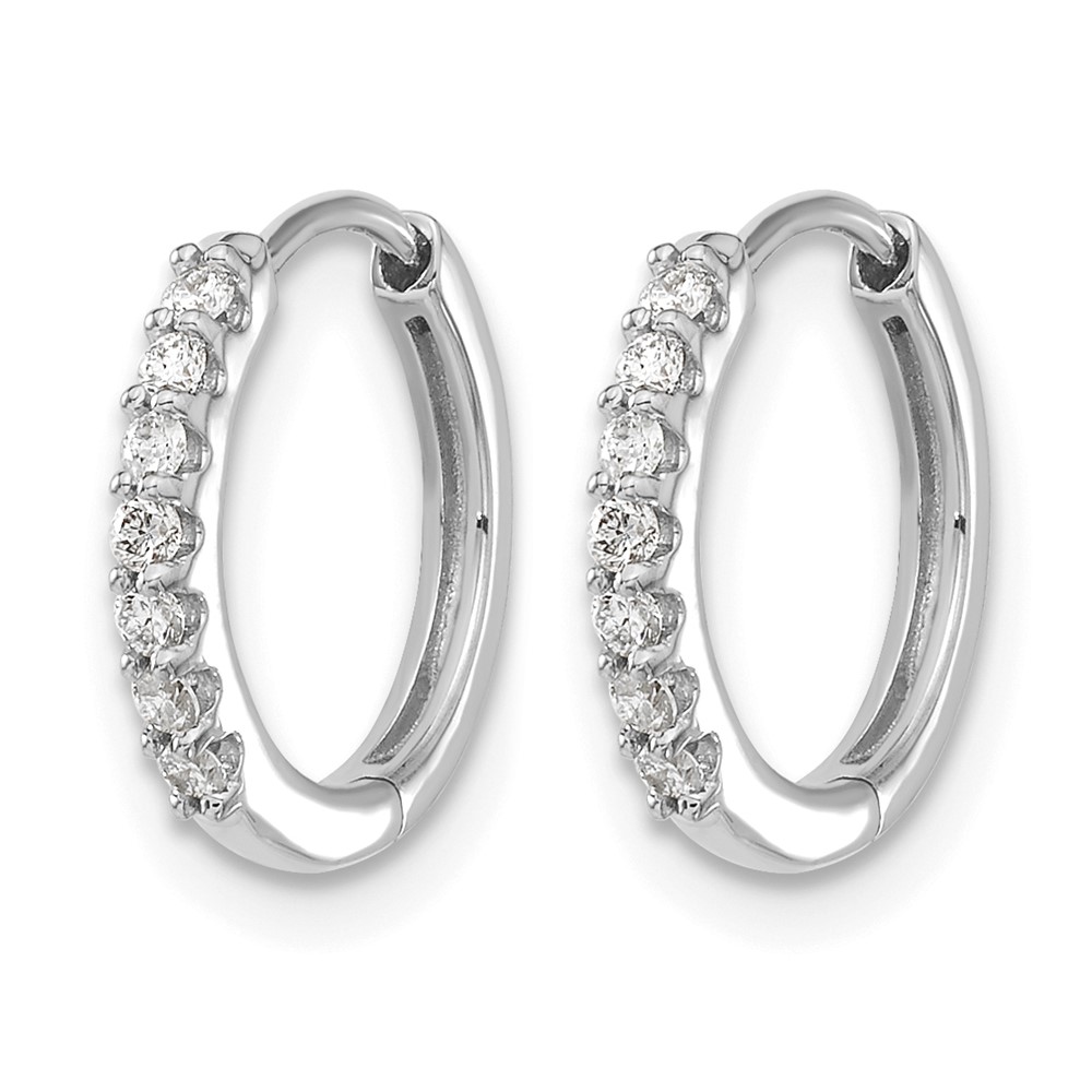 10k White Gold Diamond Hinged Hoop Earrings (EM5394-016-1WA)
