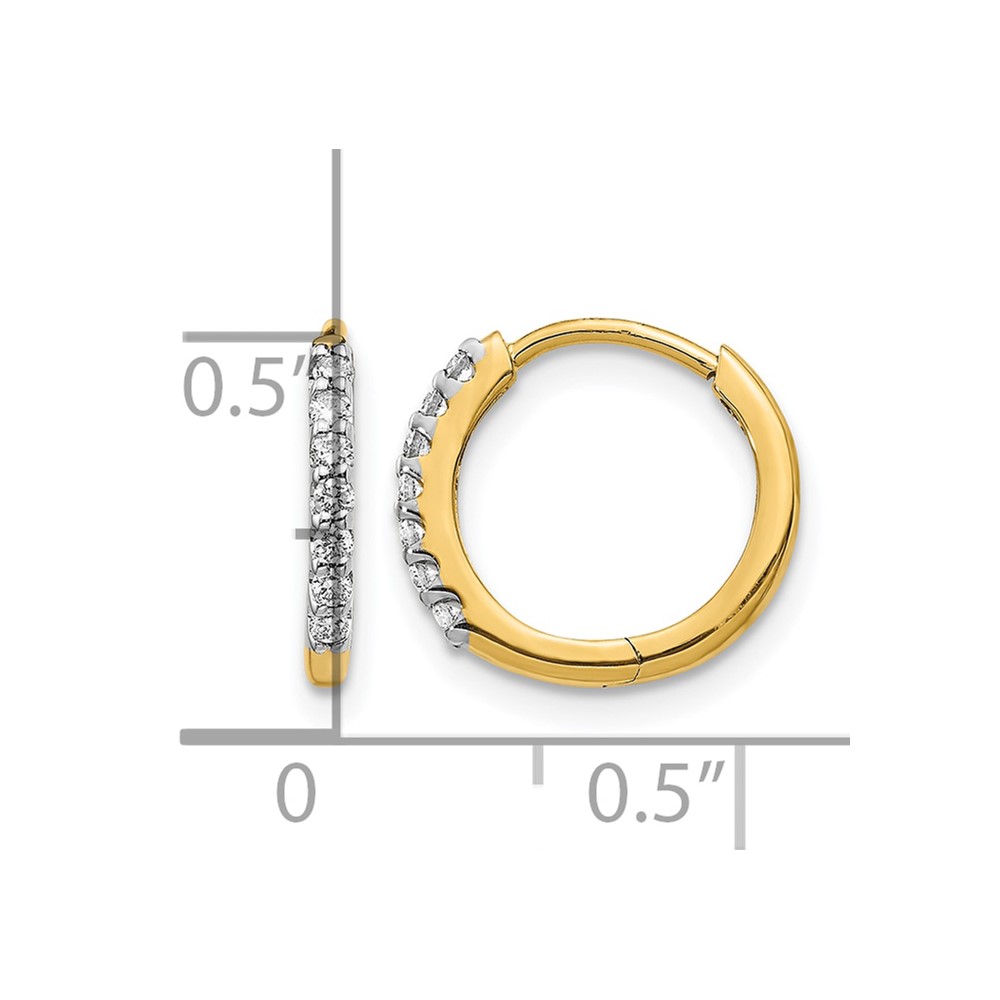 10k Diamond Hinged Hoop Earrings (EM5394-016-1YA)