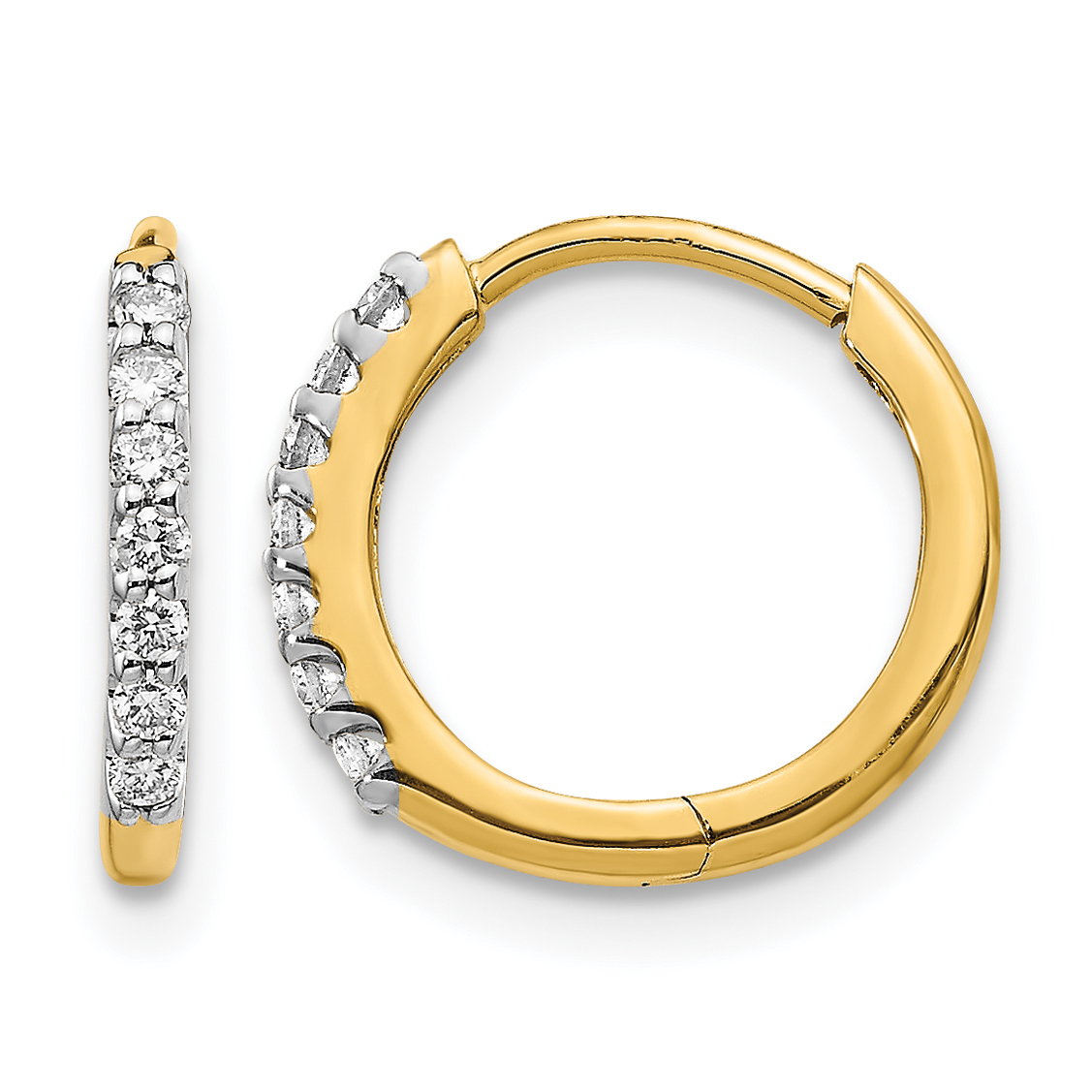10k Diamond Hinged Hoop Earrings (EM5394-016-1YA)