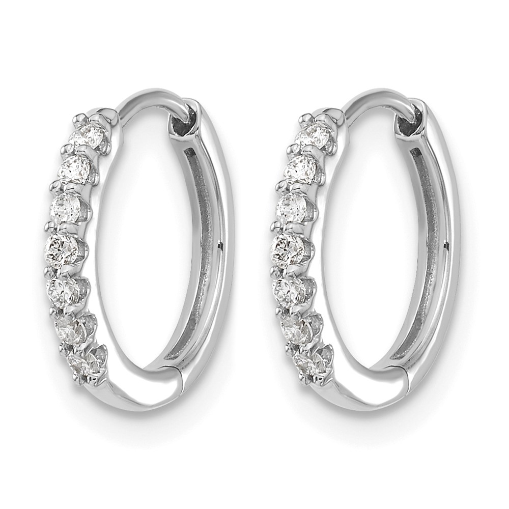 14k White Gold Diamond Hinged Hoop Earrings (EM5394-016-WA)