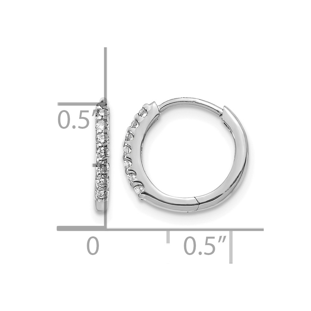 14k White Gold Diamond Hinged Hoop Earrings (EM5394-016-WA)