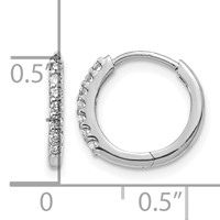 14K White Gold 0.12 Carat Lab Grown Diamond VS SI+ G+ Complete Hinged Hoop Earrings view 3