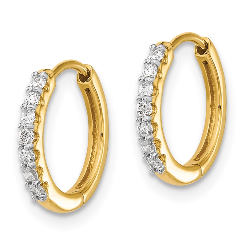 14k 1/8 carat Lab Grown Diamond VS/SI+ G+ Complete Hinged Hoop Earrings