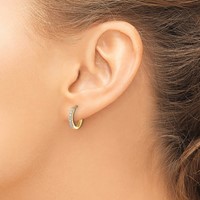 14K Yellow Gold 0.12 Carat Lab Grown Diamond VS SI+ G+ Complete Hinged Hoop Earrings view 3