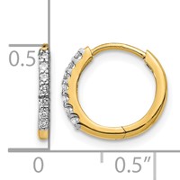 14K Yellow Gold 0.12 Carat Lab Grown Diamond VS SI+ G+ Complete Hinged Hoop Earrings view 4