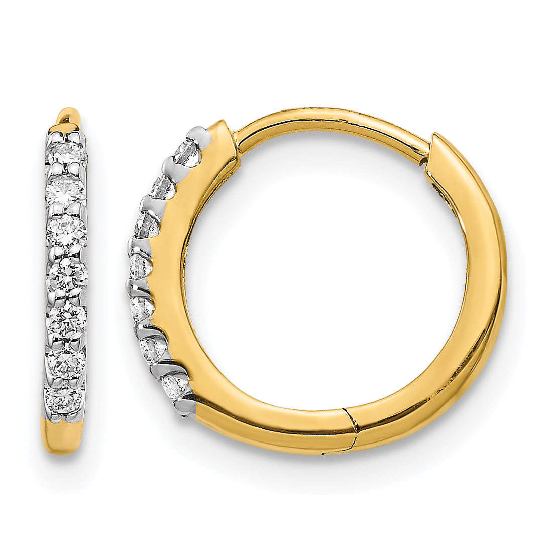 14k Diamond Hinged Hoop Earrings (EM5394-016-YA)
