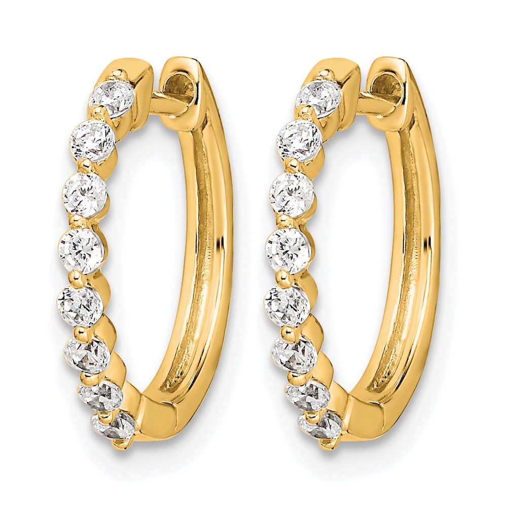 14k Diamond Hinged Hoop Earrings (EM5395-033-YA)