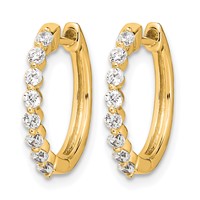 10K Yellow Gold 0.33 Carat Lab Grown Diamond VS SI+ G+ Complete Hinged Hoop Earrings view 2