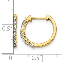 10K Yellow Gold 0.33 Carat Lab Grown Diamond VS SI+ G+ Complete Hinged Hoop Earrings view 3