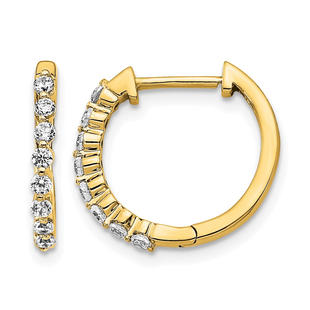 14k 1/3 carat Lab Grown Diamond VS/SI+ G+ Complete Hinged Hoop Earrings (EM5395-033-YLG)