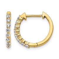 10K Yellow Gold 0.33 Carat Lab Grown Diamond VS SI+ G+ Complete Hinged Hoop Earrings view 1