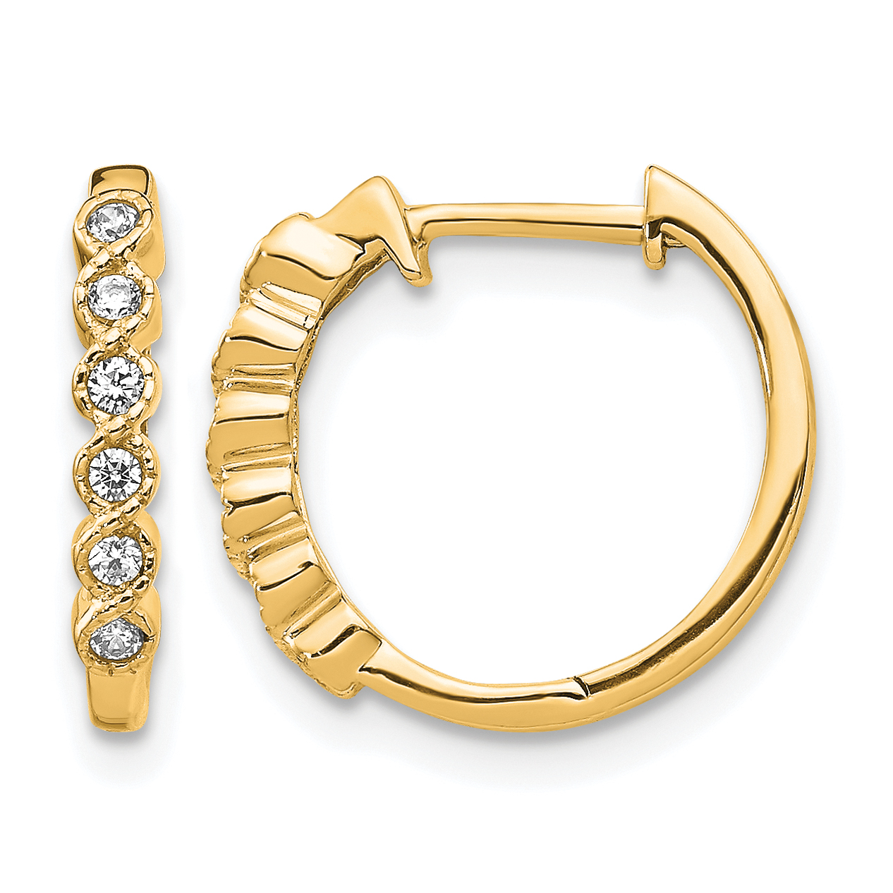 10k Diamond Hinged Hoop Earrings (EM5396-013-1YA)