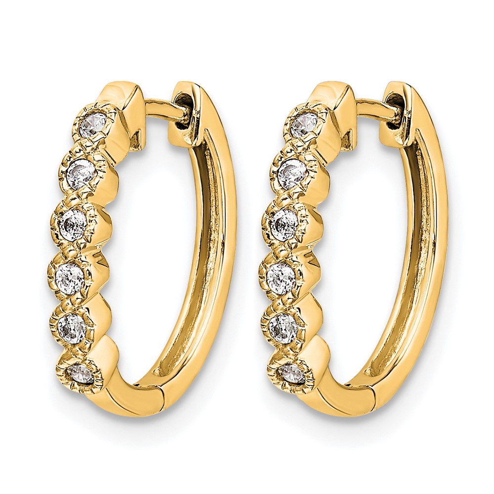 14k Diamond Hinged Hoop Earrings (EM5396-013-YA)