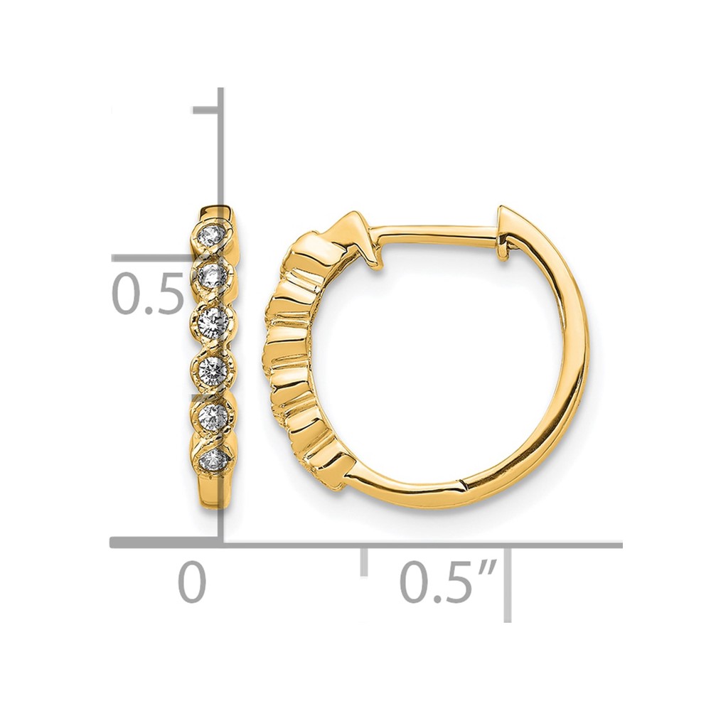 14k Diamond Hinged Hoop Earrings (EM5396-013-YA)