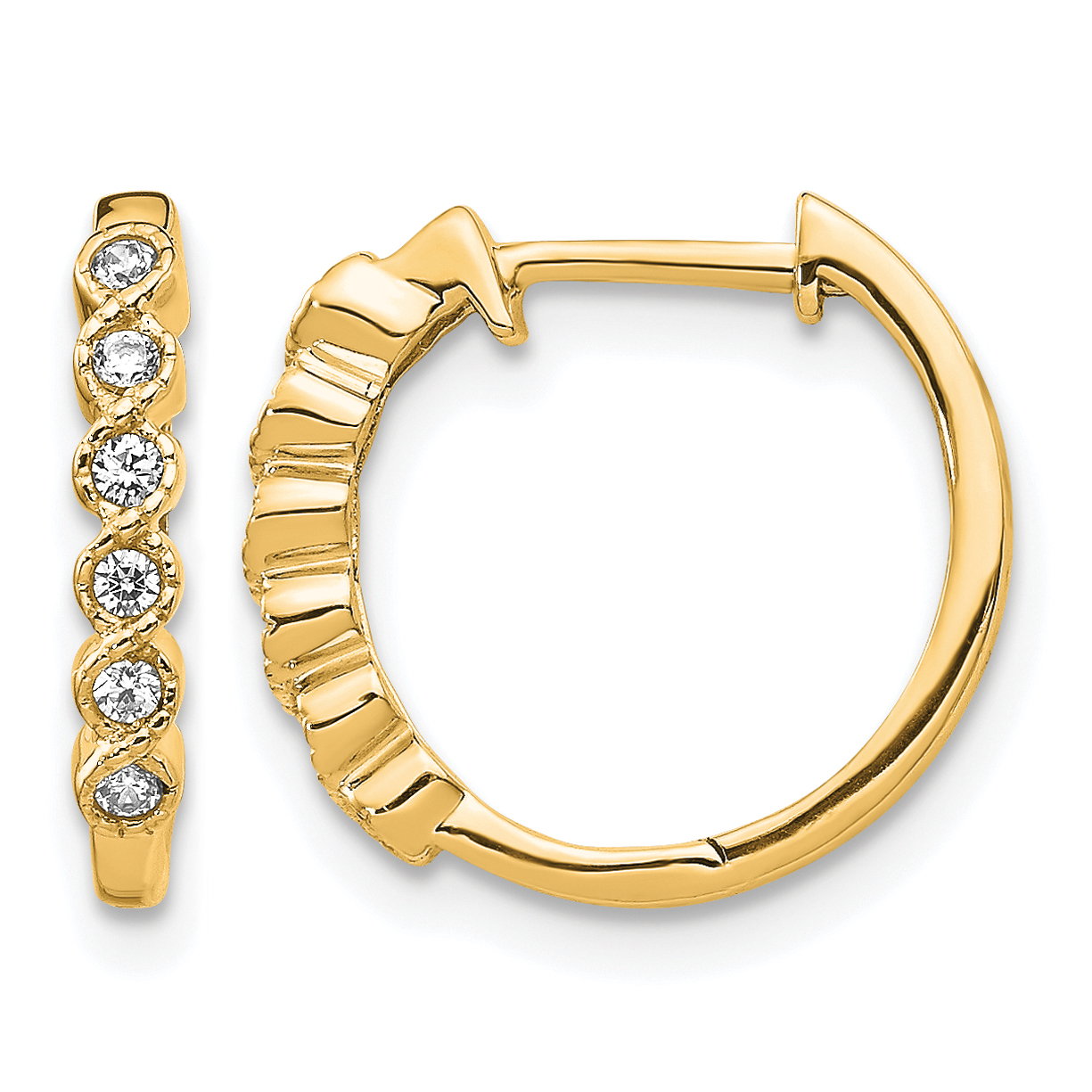14k Diamond Hinged Hoop Earrings (EM5396-013-YA)