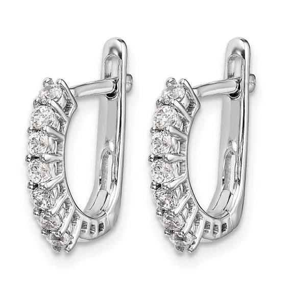 14k White Gold 3/8 carat Diamond Fancy Hinged Earrings