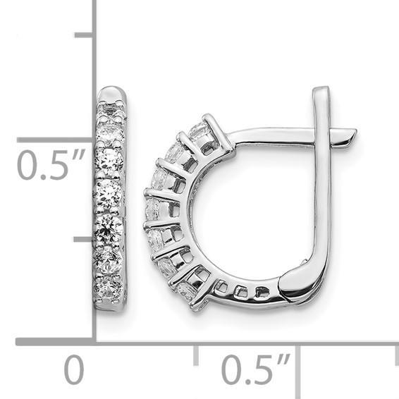 14k White Gold 3/8 carat Diamond Fancy Hinged Earrings