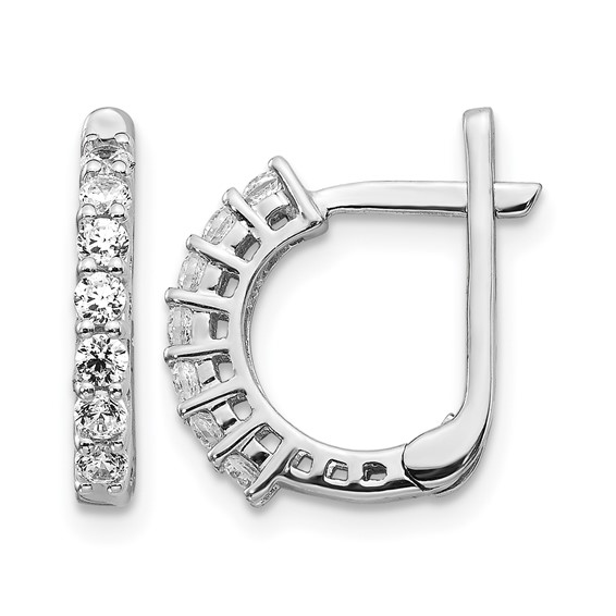 14k White Gold 3/8 carat Diamond Fancy Hinged Earrings
