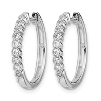 14K White Gold 0.25 Carat Lab Grown Diamond VS SI+ G+ Complete Hinged Hoop Earrings view 2