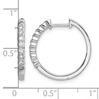 14K White Gold 0.25 Carat Lab Grown Diamond VS SI+ G+ Complete Hinged Hoop Earrings view 4