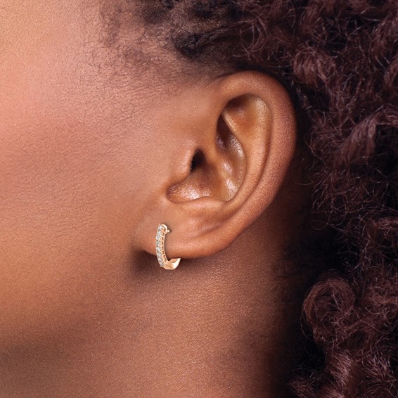 Gold Diamond Hinged Hoop Earrings