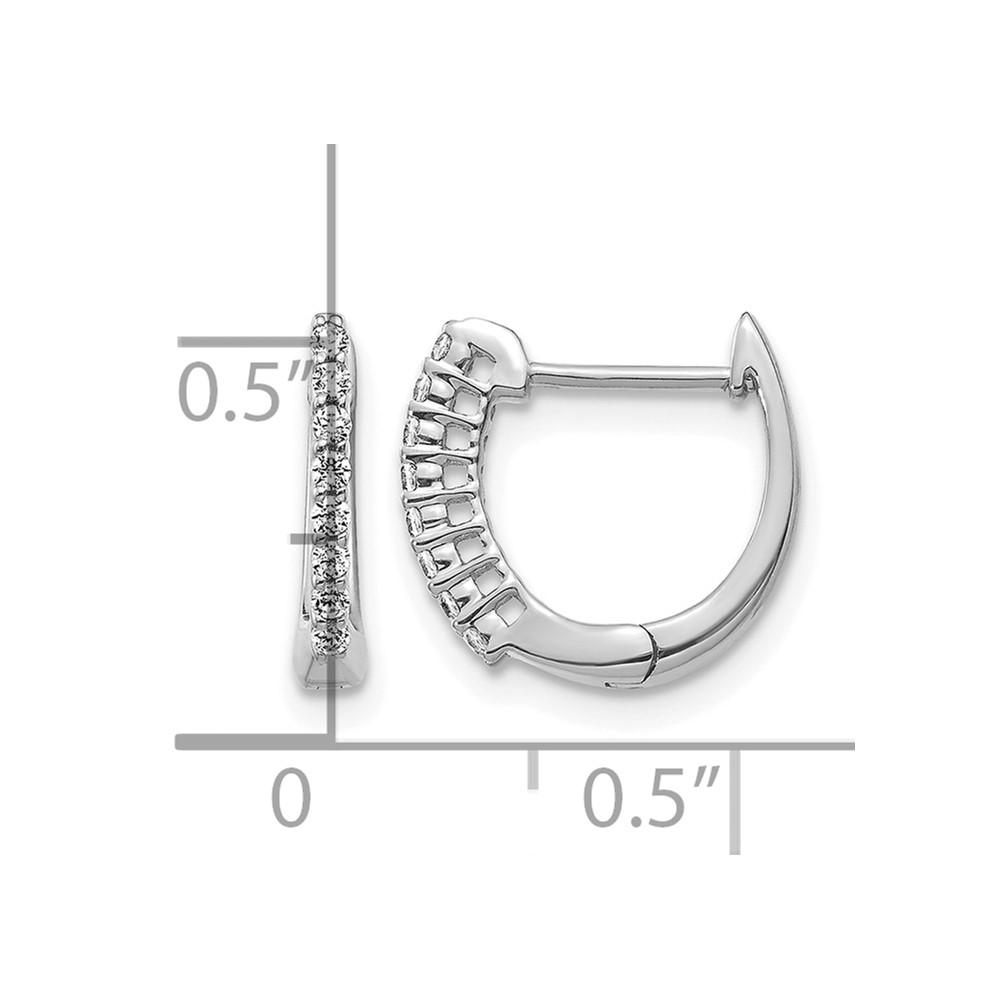14k White Gold Polished Diamond Hinged Hoop Earrings (EM5407-016-WA)