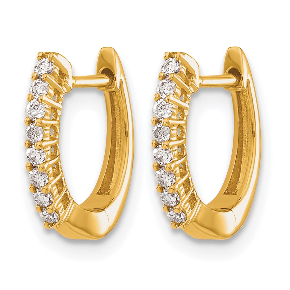 14k Gold Polished Diamond Hinged Hoop Earrings (EM5407-016-YA)
