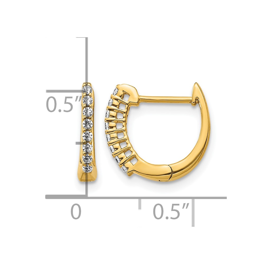 14k Gold Polished Diamond Hinged Hoop Earrings (EM5407-016-YA)