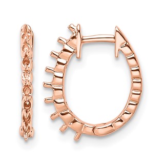 14k Rose Gold (Holds 16-1.5mm Round) Hinged Hoop Earring Mountings