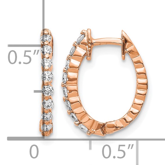 Gold Diamond Hinged Hoop Earrings