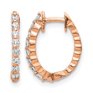 Gold Diamond Hinged Hoop Earrings