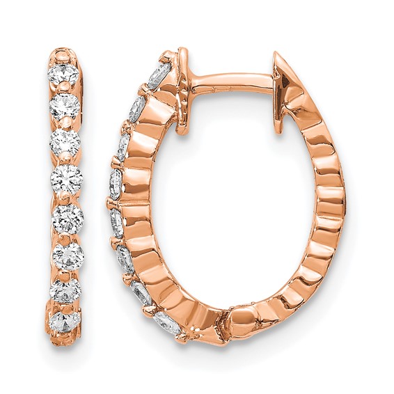 Gold Diamond Hinged Hoop Earrings