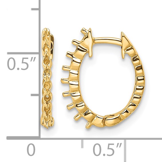 14k (Holds 16-1.5mm Round) Hinged Hoop Earring Mountings