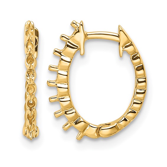 14k (Holds 16-1.5mm Round) Hinged Hoop Earring Mountings