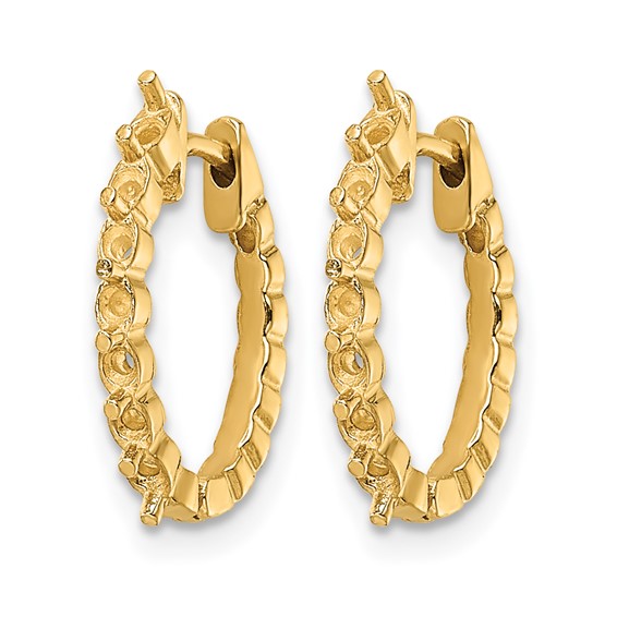 14k (Holds 14-2.0mm Round) Hinged Hoop Earring Mountings