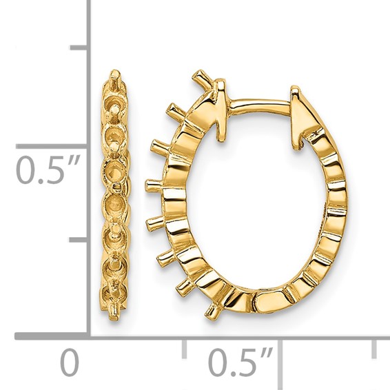 14k (Holds 14-2.0mm Round) Hinged Hoop Earring Mountings