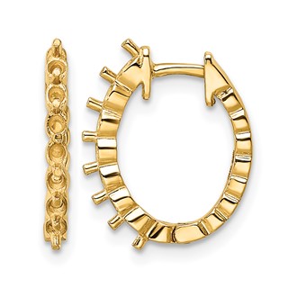 14k (Holds 14-2.0mm Round) Hinged Hoop Earring Mountings