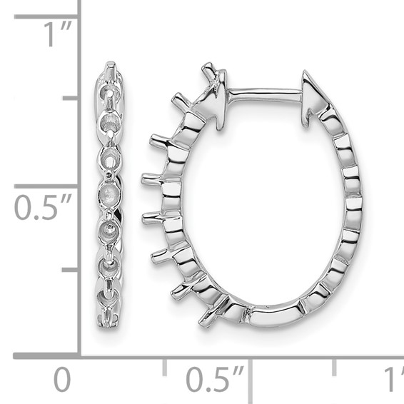 14k White Gold (Holds 14-2.3mm Round) Hinged Hoop Earring Mountings