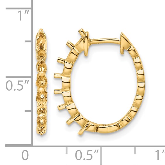 14k (Holds 14-2.3mm Round) Hinged Hoop Earring Mountings