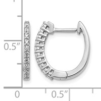 14K White Gold 0.25 Carat Lab Grown Diamond VS SI+ G+ Complete Hinged Hoop Earrings view 4