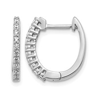 14K White Gold 0.25 Carat Lab Grown Diamond VS SI+ G+ Complete Hinged Hoop Earrings view 1
